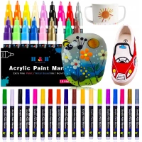 Pisaki Akrylowe 18 Sztuk Do Malowania Kamieni Ubrań Szkła Butów