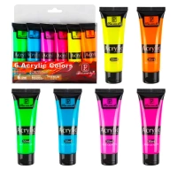 Farby Akrylowe Neonowe 12 kolorów 12ml
